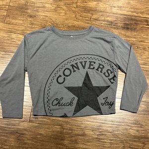 Converse grey longsleeve crop top
